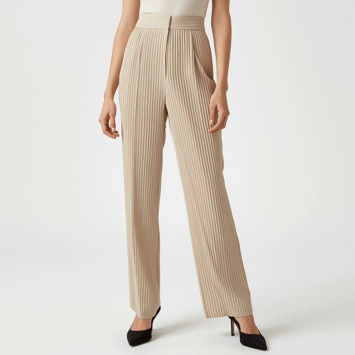 High-Waisted Pleated Trousers alternate view